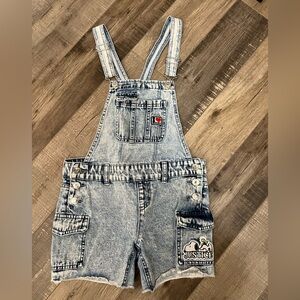 Justice Light Blue Denim Kids Overalls size 10 EUC